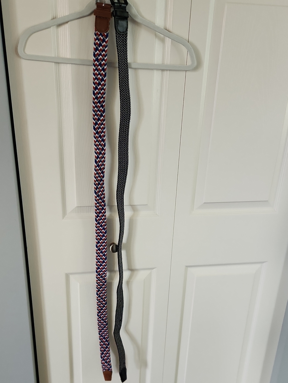 Ghost Braided Red, White, Grey, & Blue Belt  AND Black & White Braided Belt